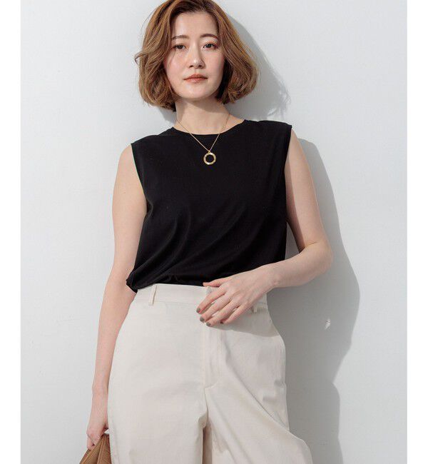 23区「ハイエンド スリーブレス Tシャツ」|Tシャツ・カットソー|ブラック系
