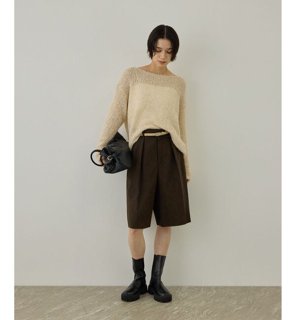 SALON adam et rope'「【WEB限定】モヘア混テープヤーンボートネックプルオーバー」|Tシャツ・カットソー|