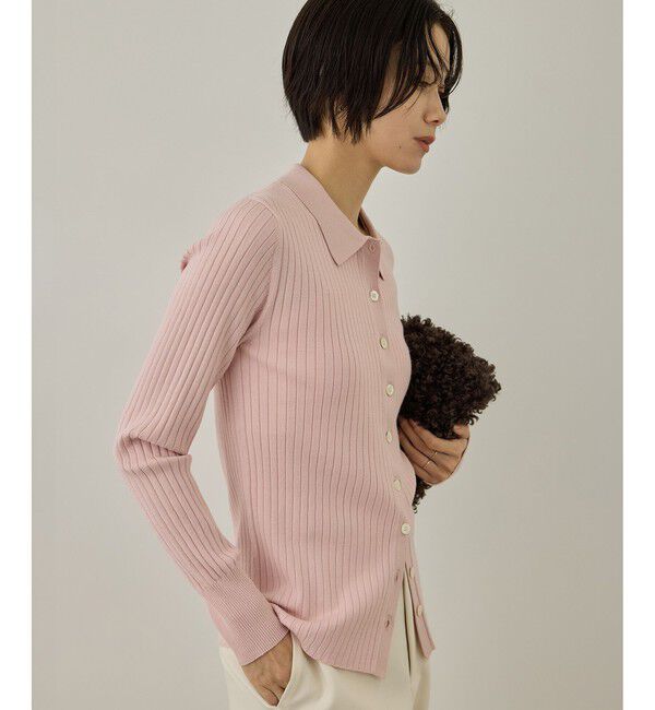 SALON adam et rope'「【WEB限定】リブポロ衿カーディガン」|カーディガン|