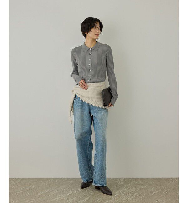 SALON adam et rope'「【WEB限定】リブポロ衿カーディガン」|カーディガン|
