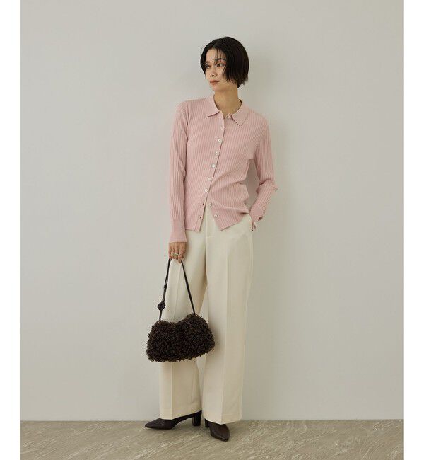 SALON adam et rope'「【WEB限定】リブポロ衿カーディガン」|カーディガン|