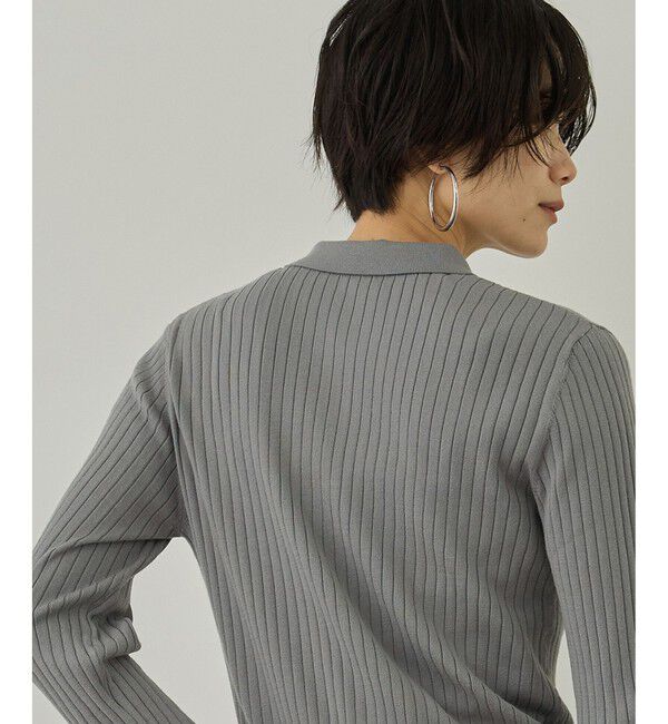 SALON adam et rope'「【WEB限定】リブポロ衿カーディガン」|カーディガン|