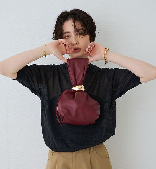 Rouge vif「【AULENTTI / オウレンティ】巾着ワンハンドルミニハンドバッグ【予約】」|ハンドバッグ|