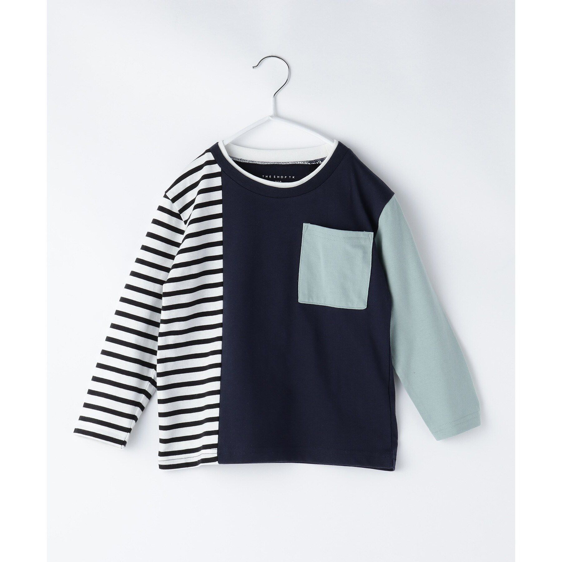 THE SHOP TK「【100-150】ブロッキング長袖Tシャツ/洗濯機OK」|Tシャツ・カットソー|