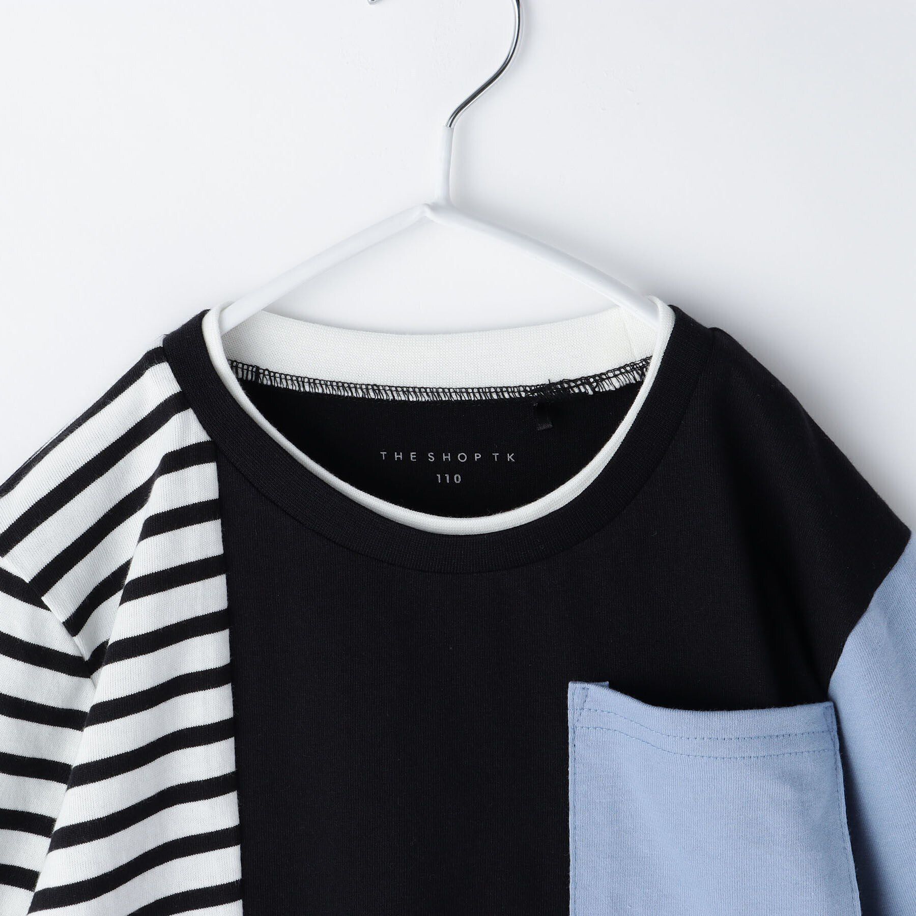 THE SHOP TK「【100-150】ブロッキング長袖Tシャツ/洗濯機OK」|Tシャツ・カットソー|