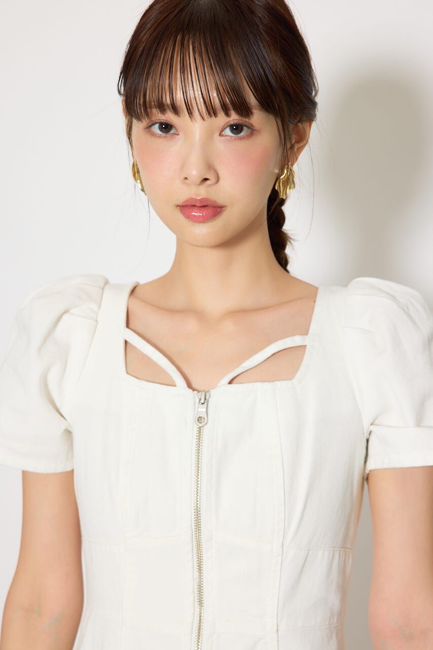 rienda「フロントジップマーメイドデニムワンピース」|ワンピース|