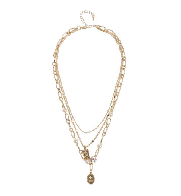 EVRIS「COIN MOTIF PEARL 3連ネックレス」|ネックレス|