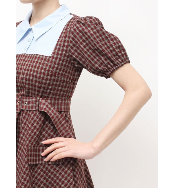 jouetie「スクエアネックドッキングミニワンピース」|ワンピース|