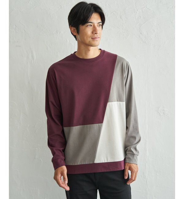 ikka「ブロックスＤＲＹトレロンＴ」|Tシャツ・カットソー|ワイン