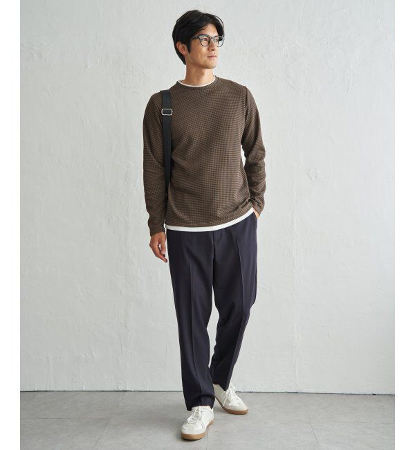 ikka「ドライワッフルフェイクロンT」|Tシャツ・カットソー|