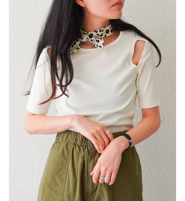 VENCE share style「カットアウトテレコトップス」|Tシャツ・カットソー|