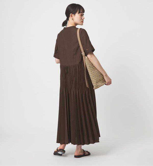 UNITED ARROWS green label relaxing「［size SHORT/TALLあり］ワッシャー プリーツ ショートスリーブ ワンピース」|ワンピース|