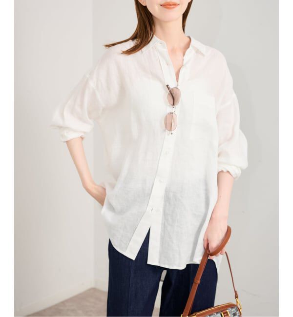 U by SPICK&SPAN「リネンオーバーシャツ」|シャツ・ブラウス|