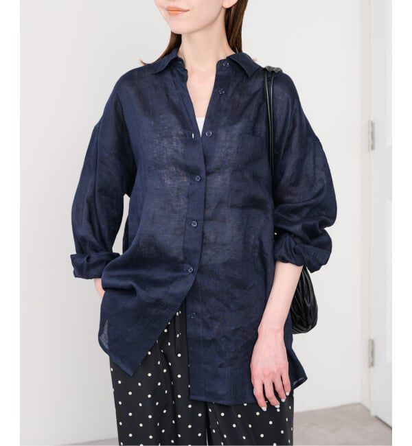 U by SPICK&SPAN「リネンオーバーシャツ」|シャツ・ブラウス|
