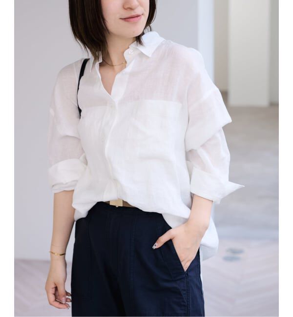 U by SPICK&SPAN「リネンオーバーシャツ」|シャツ・ブラウス|