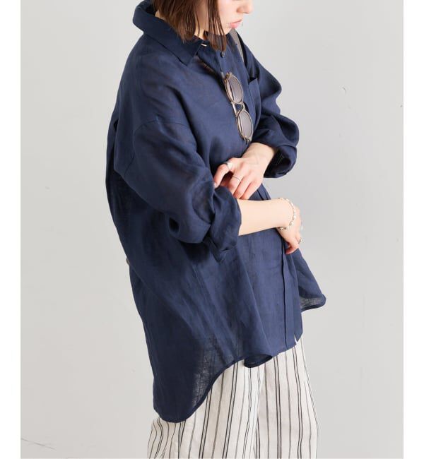 U by SPICK&SPAN「リネンオーバーシャツ」|シャツ・ブラウス|