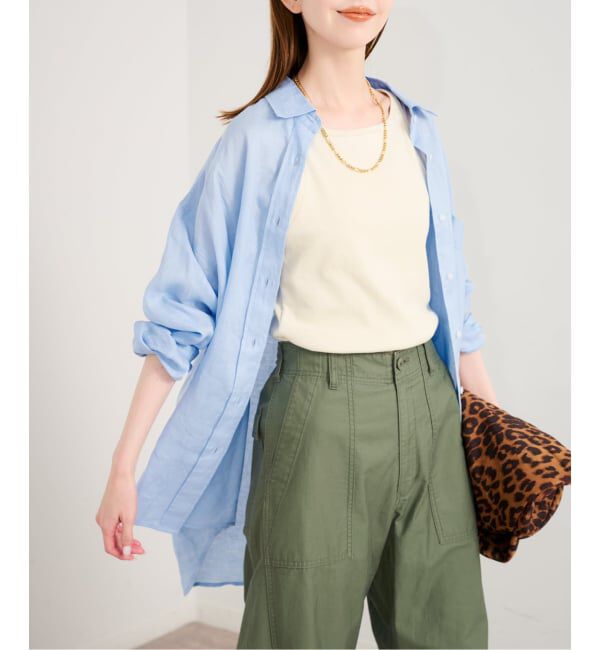 U by SPICK&SPAN「リネンオーバーシャツ」|シャツ・ブラウス|