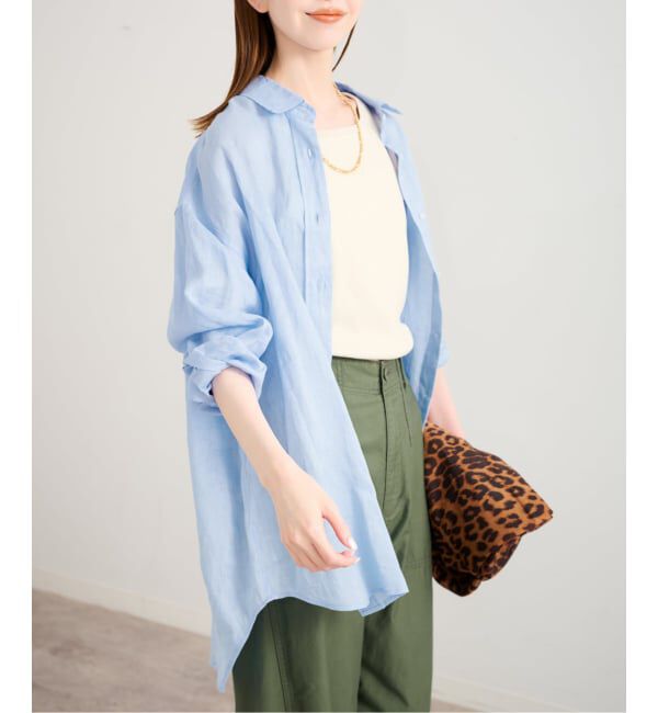 U by SPICK&SPAN「リネンオーバーシャツ」|シャツ・ブラウス|
