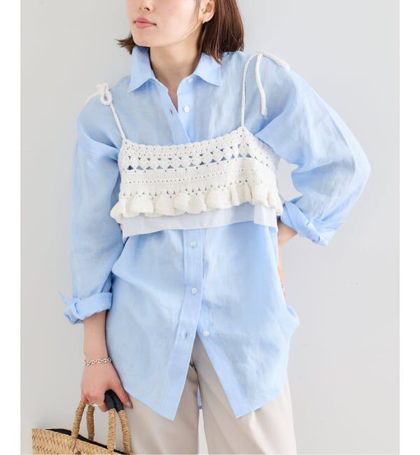 U by SPICK&SPAN「リネンオーバーシャツ」|シャツ・ブラウス|