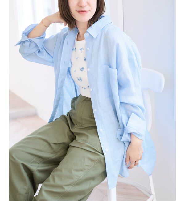 U by SPICK&SPAN「リネンオーバーシャツ」|シャツ・ブラウス|