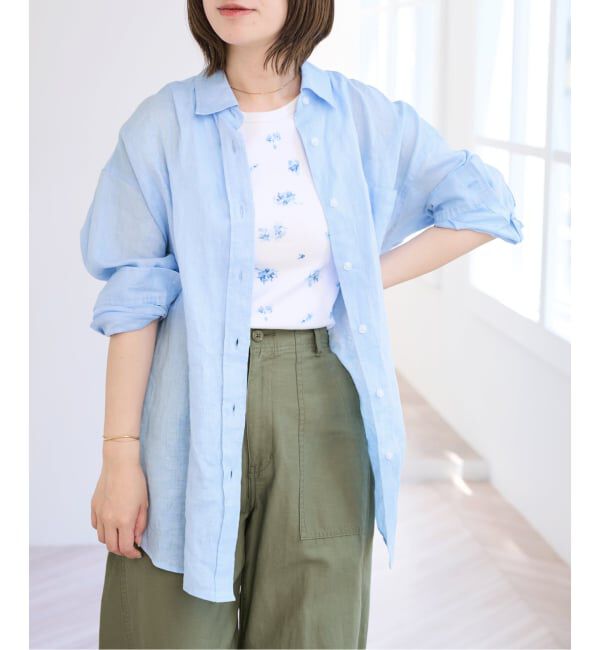 U by SPICK&SPAN「リネンオーバーシャツ」|シャツ・ブラウス|