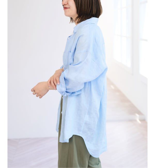 U by SPICK&SPAN「リネンオーバーシャツ」|シャツ・ブラウス|