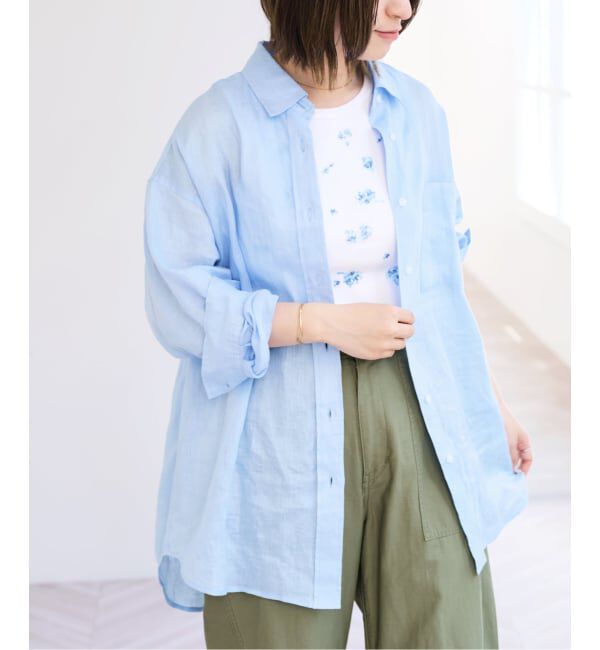 U by SPICK&SPAN「リネンオーバーシャツ」|シャツ・ブラウス|