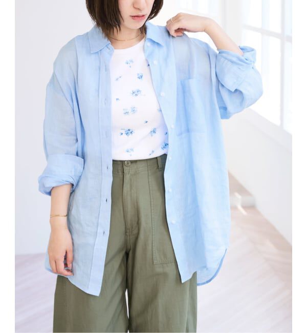 U by SPICK&SPAN「リネンオーバーシャツ」|シャツ・ブラウス|