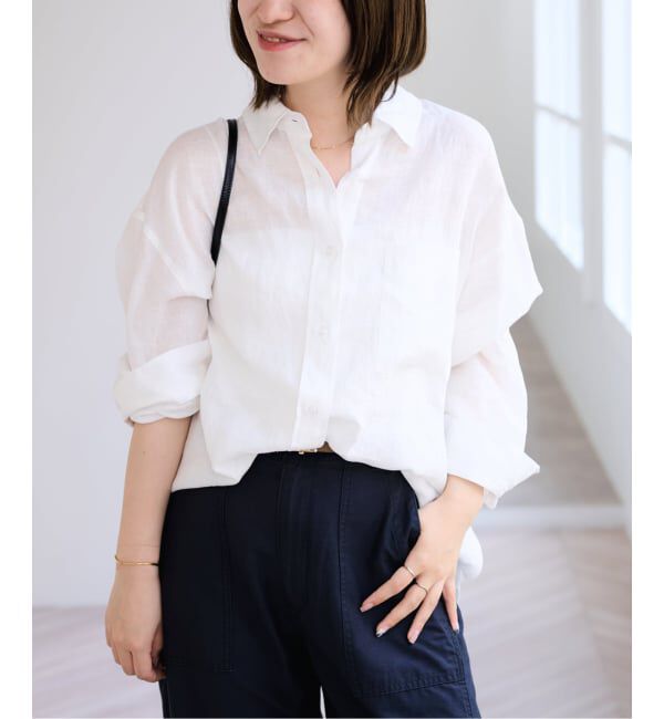 U by SPICK&SPAN「リネンオーバーシャツ」|シャツ・ブラウス|