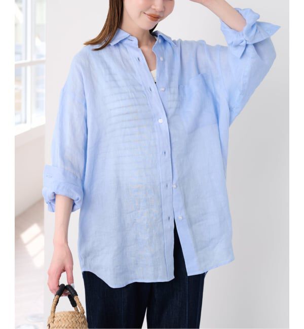 U by SPICK&SPAN「リネンオーバーシャツ」|シャツ・ブラウス|