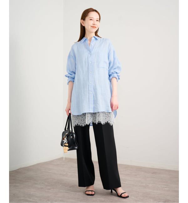 U by SPICK&SPAN「リネンオーバーシャツ」|シャツ・ブラウス|