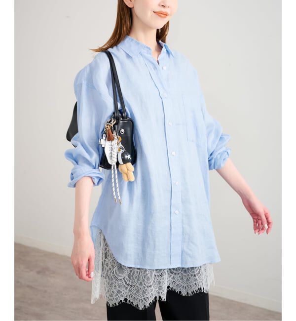 U by SPICK&SPAN「リネンオーバーシャツ」|シャツ・ブラウス|