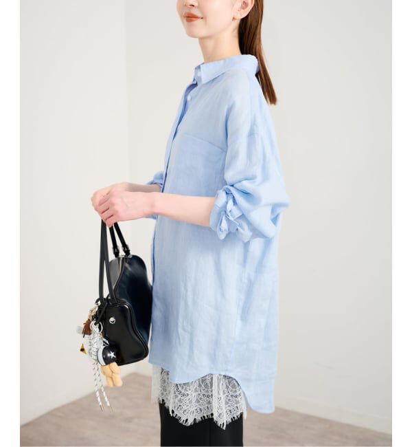 U by SPICK&SPAN「リネンオーバーシャツ」|シャツ・ブラウス|