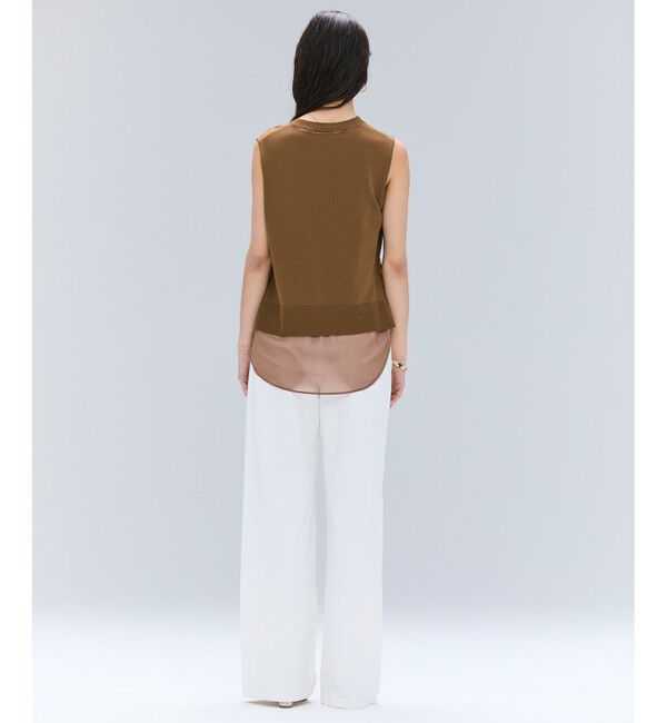 BEIGE,「【洗える】VALOIS / バックシフォンレーヤードニット」|ニット・セーター|