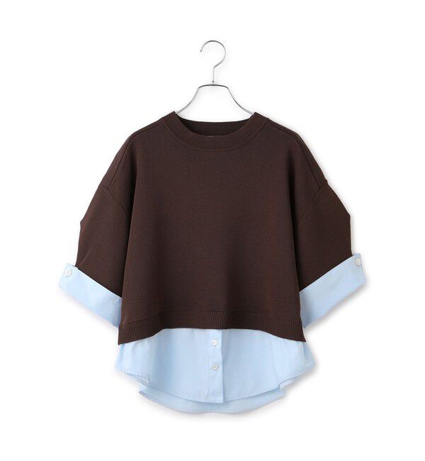 ADAM ET ROPE'「【WEB限定】シャツコンビニットプルオーバー」|シャツ・ブラウス|