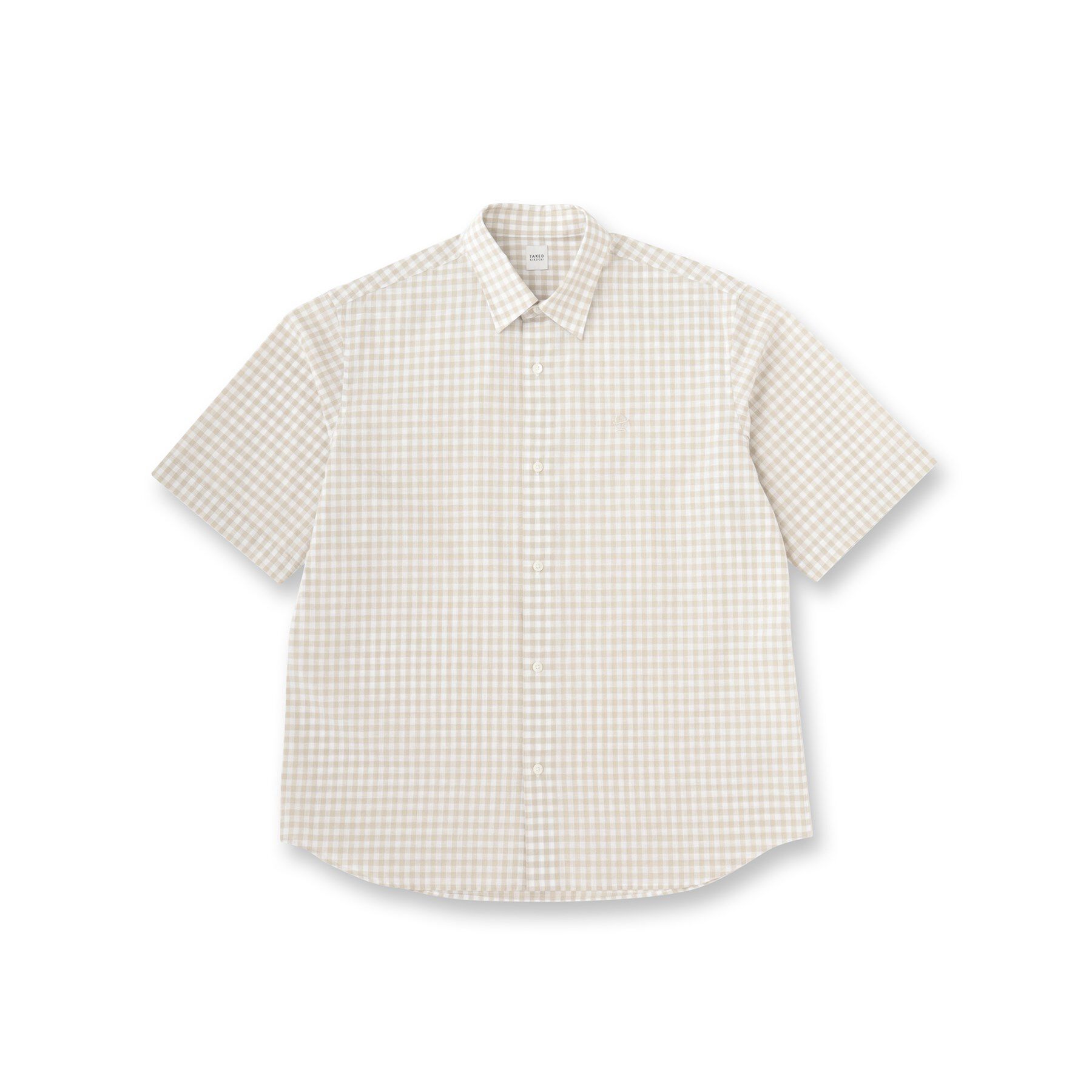 TAKEO KIKUCHI「【LIMITED】ワンポイント刺繍 綿麻チェック 半袖シャツ」|シャツ・ブラウス|