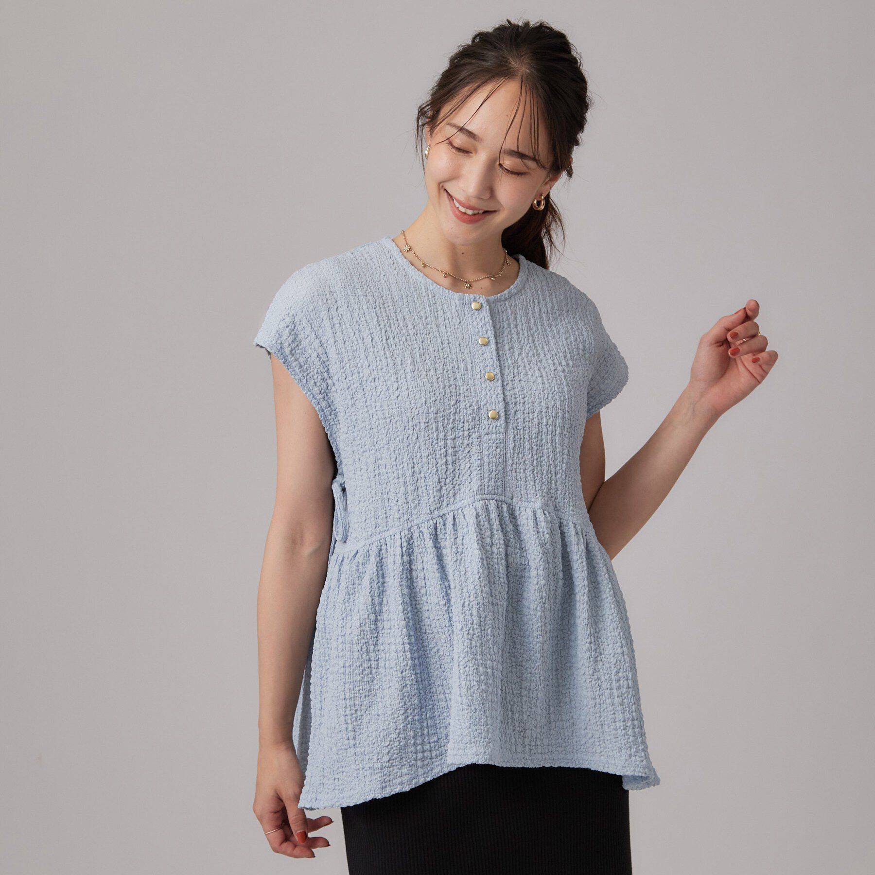 SHOO･LA･RUE「ポコポコ素材 ペプラムプルオーバーアソート」|Tシャツ・カットソー|