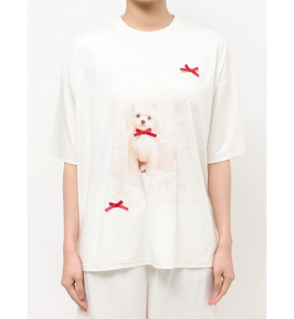 merry jenny「ribbon dog collage tee」|Tシャツ・カットソー|