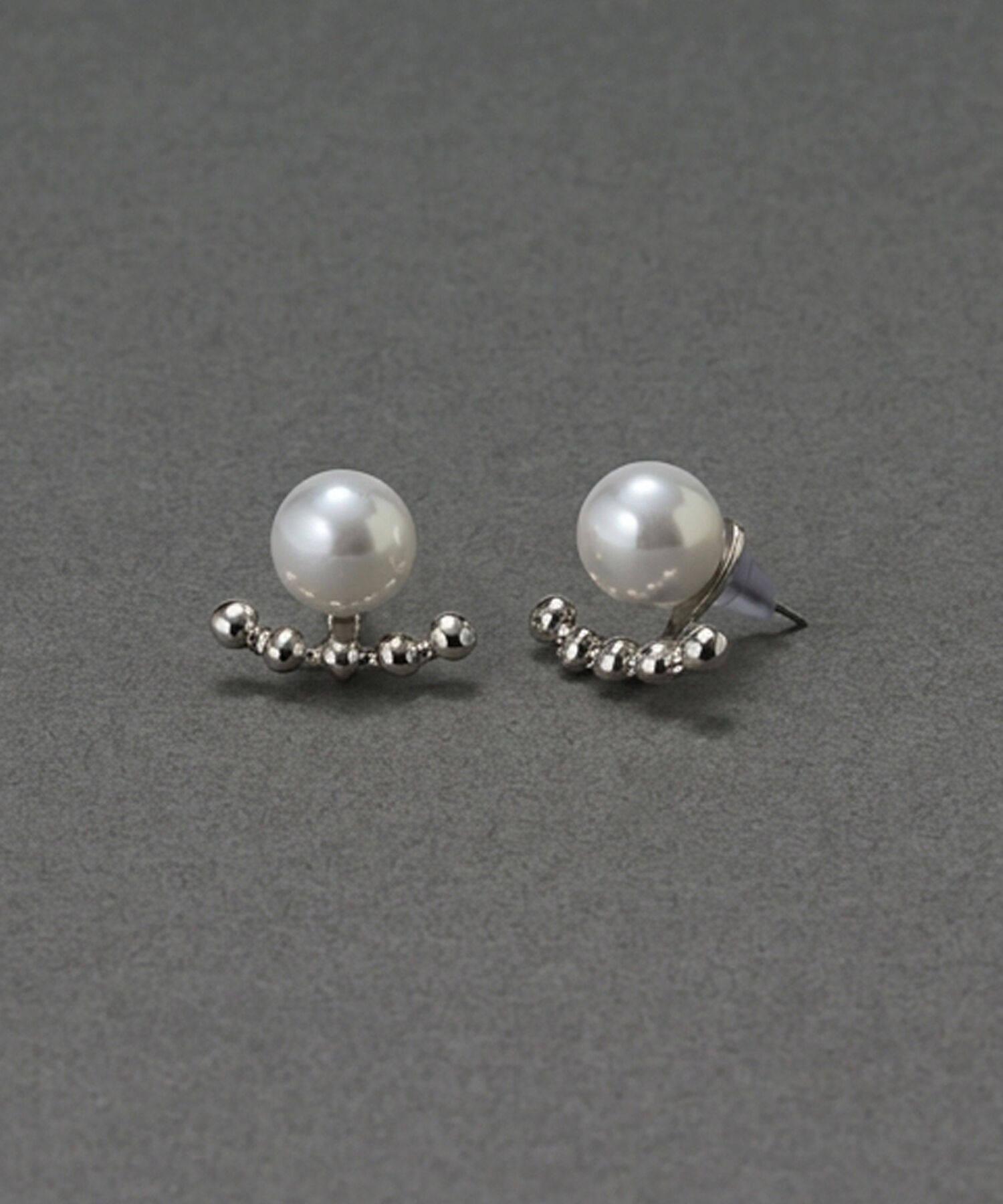 Phoebe「【金属アレルギー対応】2wayドロップラインパールバックキャッチピアス　シルバー/ニッケルフリー」|ピアス|