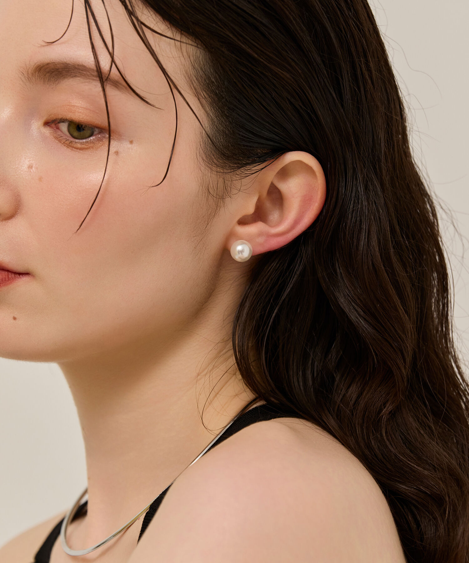 Phoebe「【金属アレルギー対応】2wayドロップラインパールバックキャッチピアス　シルバー/ニッケルフリー」|ピアス|