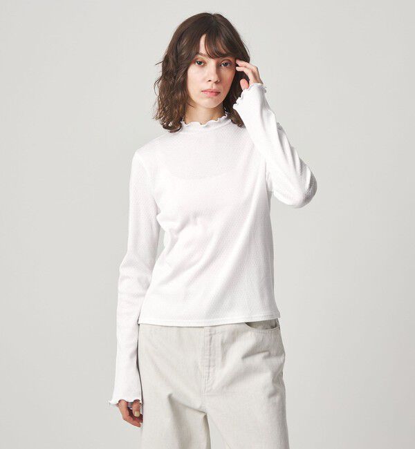 STEVEN ALAN「＜Steven Alan＞ドット リブ フリル プルオーバー」|Tシャツ・カットソー|