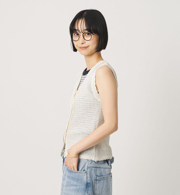 BEAUTY&YOUTH UNITED ARROWS「スカラップ Vネック メッシュ ニットベスト」|ベスト・ジレ|