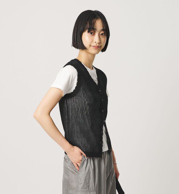 BEAUTY&YOUTH UNITED ARROWS「スカラップ Vネック メッシュ ニットベスト」|ベスト・ジレ|