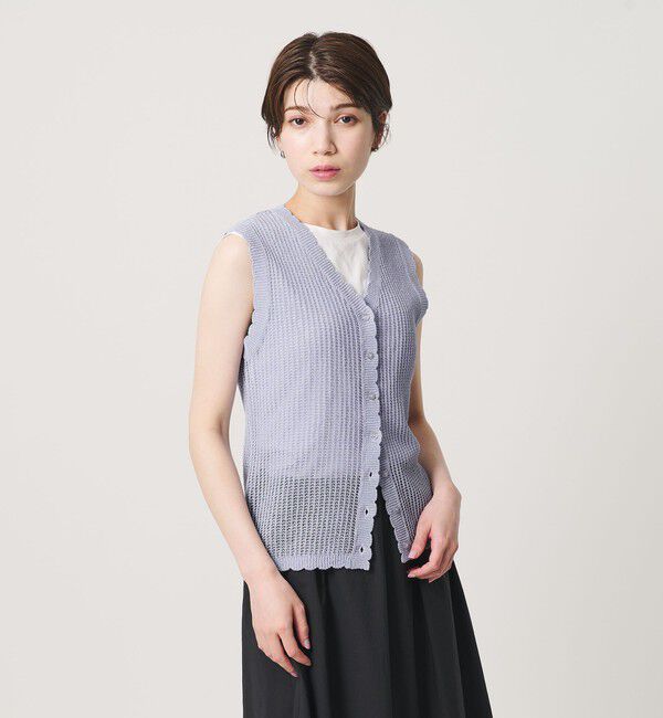BEAUTY&YOUTH UNITED ARROWS「スカラップ Vネック メッシュ ニットベスト」|ベスト・ジレ|