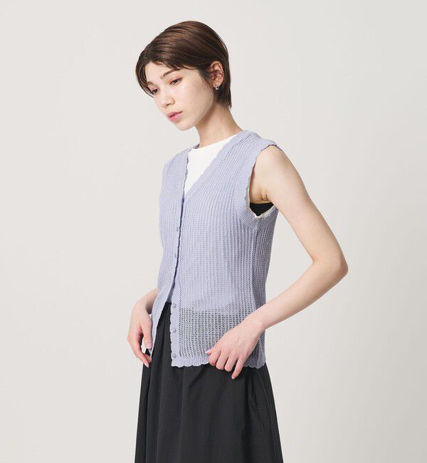 BEAUTY&YOUTH UNITED ARROWS「スカラップ Vネック メッシュ ニットベスト」|ベスト・ジレ|