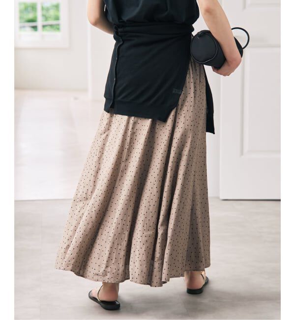 Spick and Span「《セットアップ可》ドットギャザーイージースカート」|スカート|