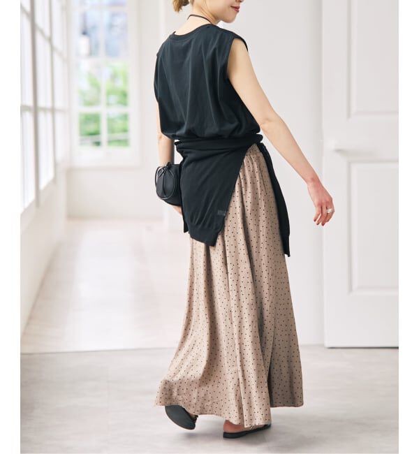 Spick and Span「《セットアップ可》ドットギャザーイージースカート」|スカート|
