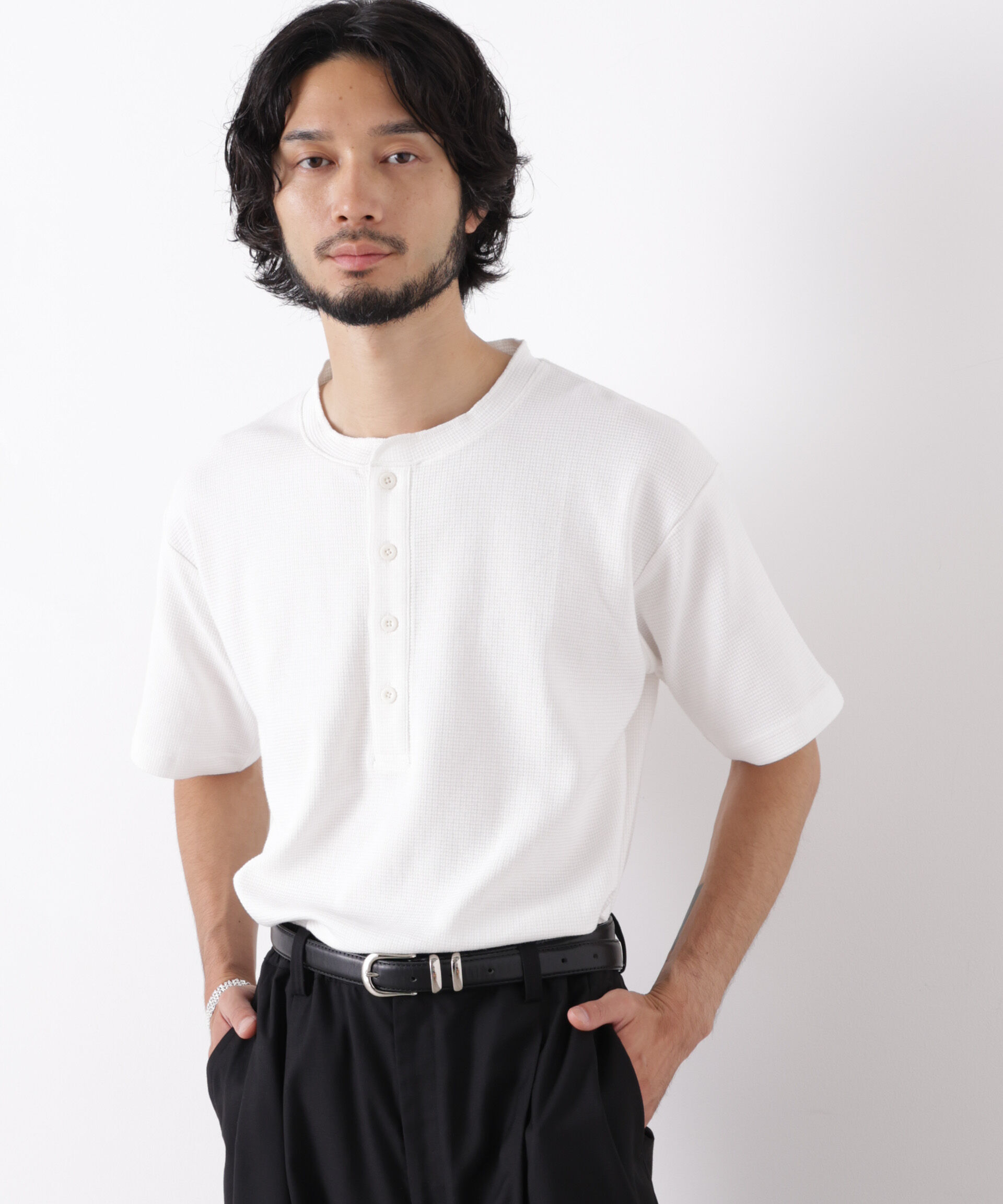 NANO universe「｢surplus｣ サーマルヘンリーハーフスリーブ」|Tシャツ・カットソー|