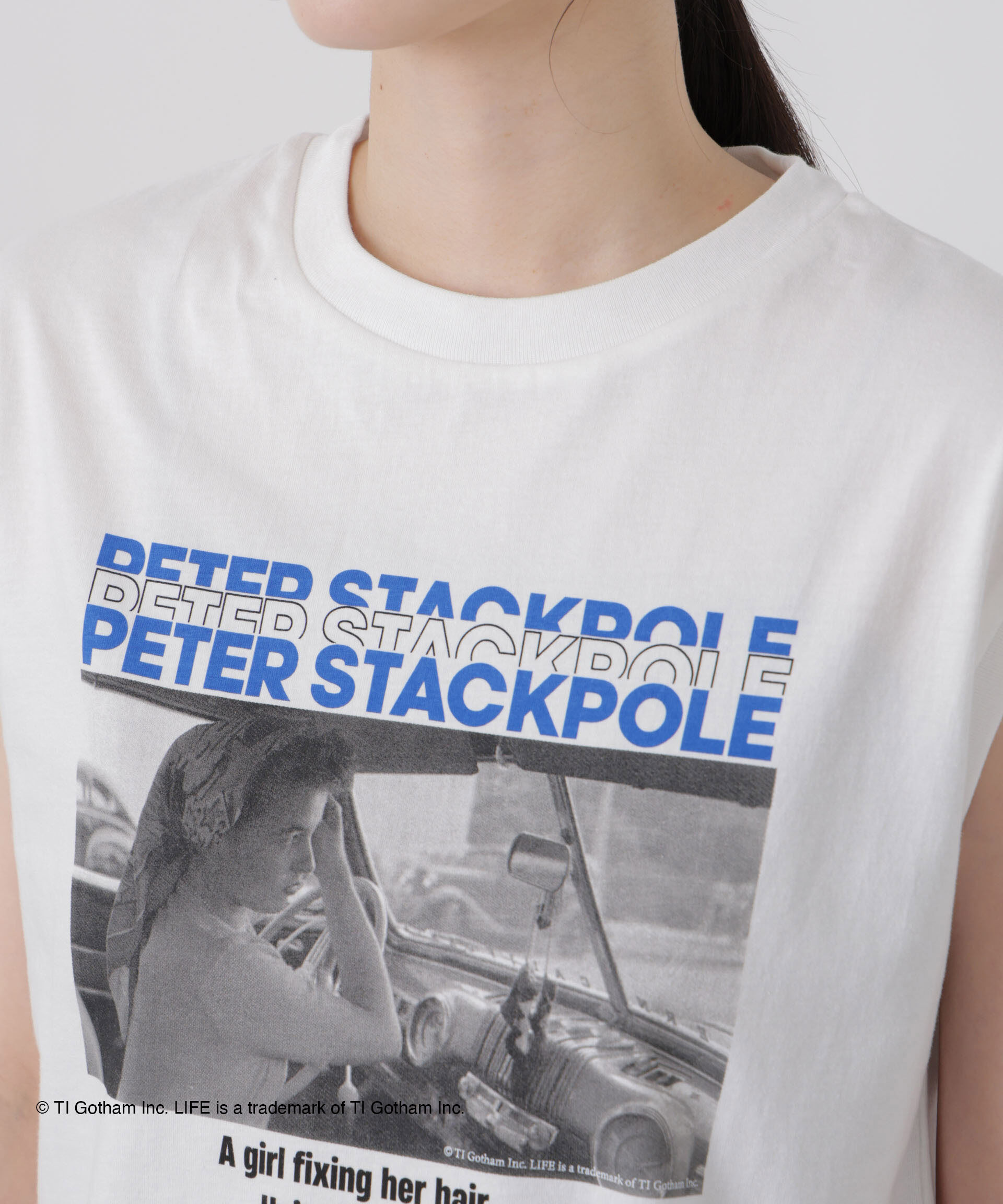 NANO universe「GOOD ROCK SPEED/LIFE PICTURE COLLECTION French sleeve White」|Tシャツ・カットソー|