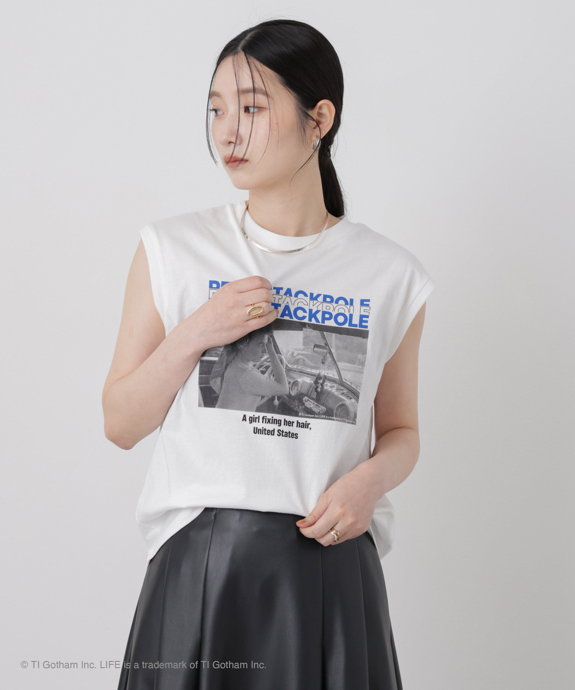 NANO universe「GOOD ROCK SPEED/LIFE PICTURE COLLECTION French sleeve White」|Tシャツ・カットソー|